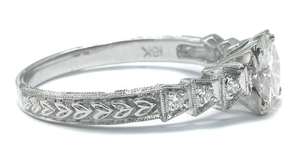 0.75ct Round Diamond 18k White Gold Engagement Ring