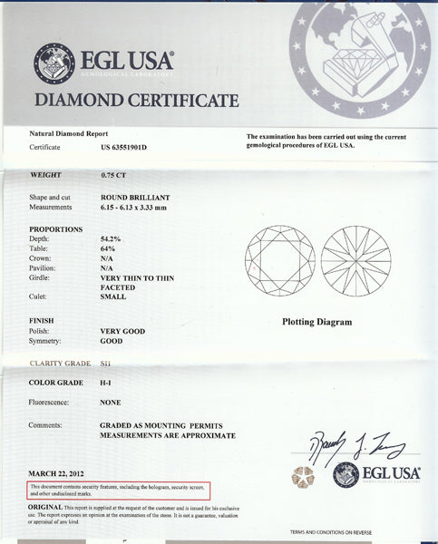 0.75ct Round Diamond 18k White Gold Engagement Ring