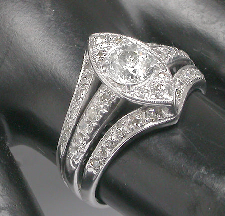 0.76ct Old Mine Cut Diamond 14k Gold Ring