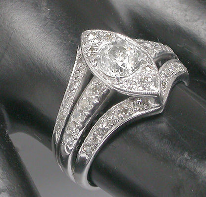 0.76ct Old Mine Cut Diamond 14k Gold Ring