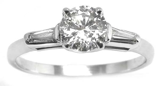0.79ct Diamond 14k White Gold Engagement Ring