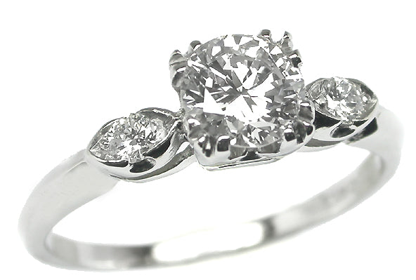 0.79ct Round Cut Diamond Platinum Engagement Ring