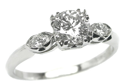 0.79ct Round Cut Diamond Platinum Engagement Ring