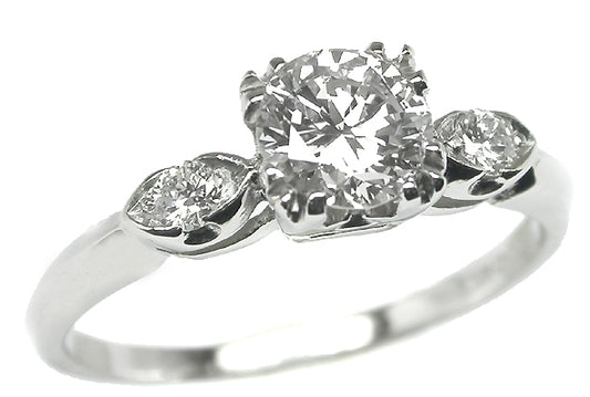 0.79ct Round Cut Diamond Platinum Engagement Ring