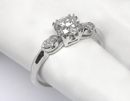 0.79ct Round Cut Diamond Platinum Engagement Ring