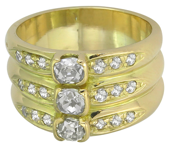 0.80ct Diamond 0.40ct Natural Fancy Yellow Diamond Ring