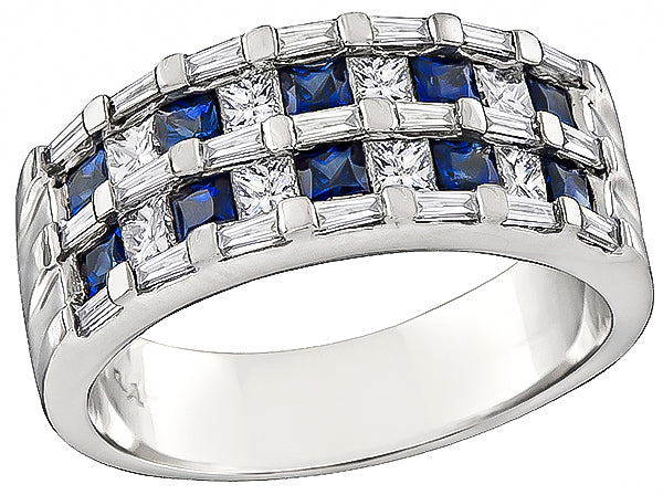 0.80ct Diamond 0.80ct Sapphire Ring
