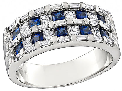 0.80ct Diamond 0.80ct Sapphire Ring