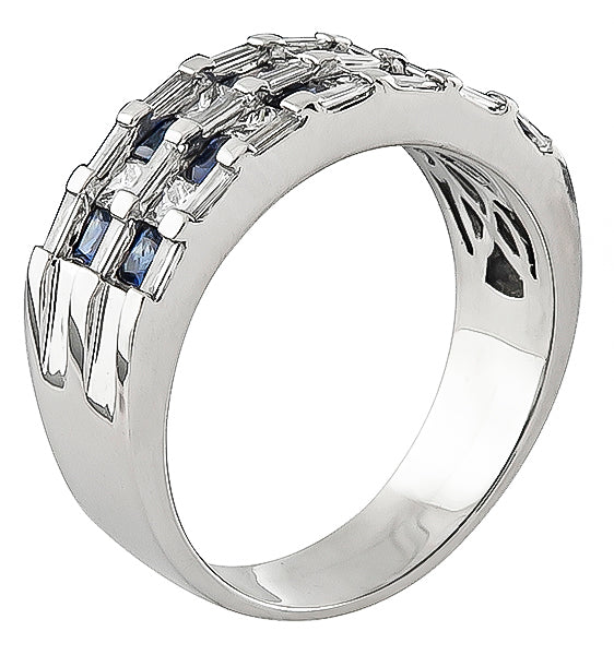 0.80ct Diamond 0.80ct Sapphire Ring