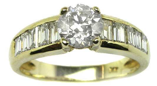 0.80ct Diamond 14k Yellow Gold Engagement Ring