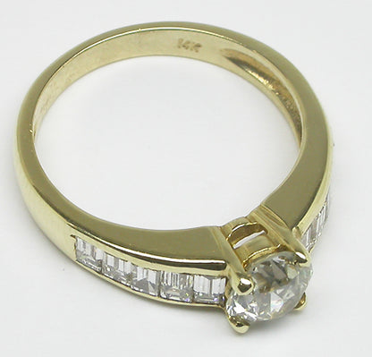 0.80ct Diamond 14k Yellow Gold Engagement Ring