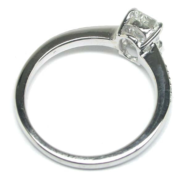 0.80ct Emerald Cut Diamond 18k White Gold Engagement Ring