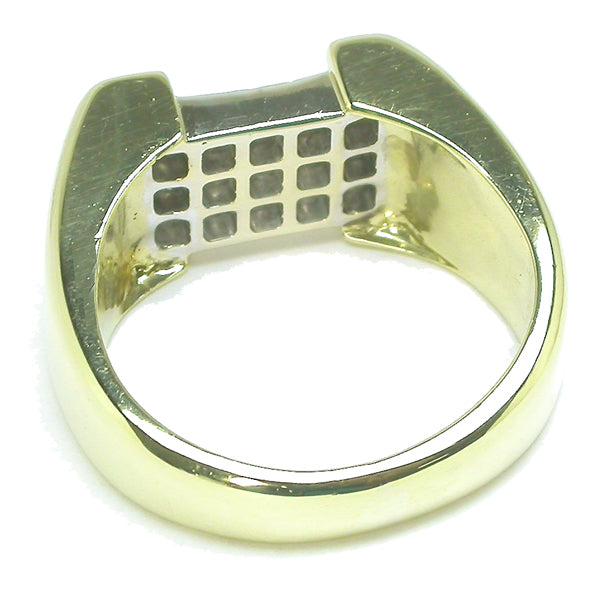 0.80ct Invisible Set Princess Cut Diamond 18k Yellow Gold Rings