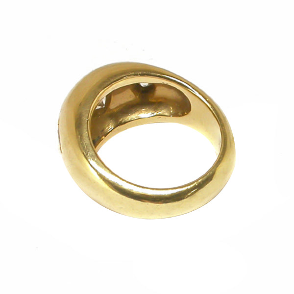 0.80ct Old Mine Cut Diamond 14k Yellow Gold Gypsy Ring