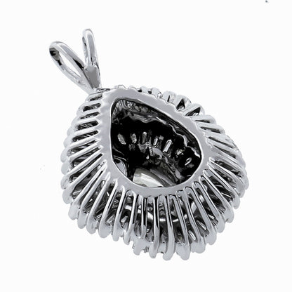 0.80ct Old Mine Pear Shape Diamond Gold Pendant