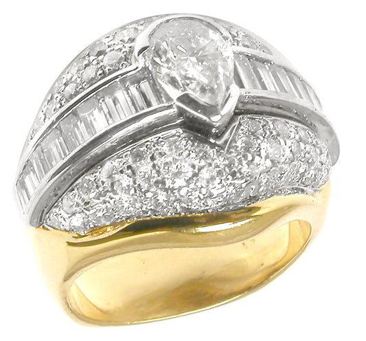 0.80ct Pear Diamond 18k Yellow & White Gold Ring