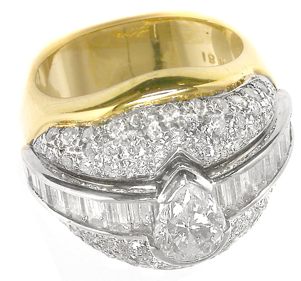 0.80ct Pear Diamond 18k Yellow & White Gold Ring