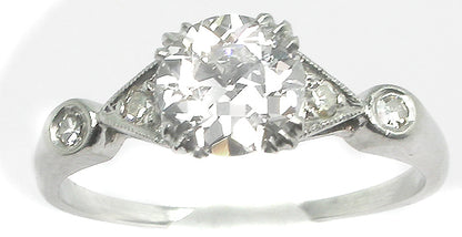 0.81ct Diamond 1920's Platinum Engagement Ring