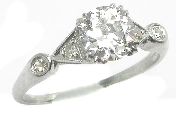 0.81ct Diamond 1920's Platinum Engagement Ring