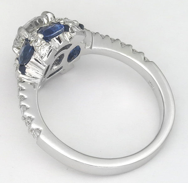 0.83ct Diamond 1.56ct Sapphire Engagement Ring
