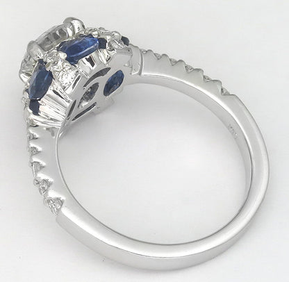 0.83ct Diamond 1.56ct Sapphire Engagement Ring