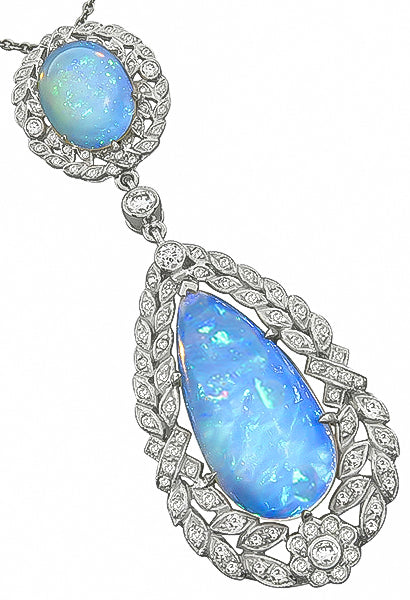 0.84ct Diamond Opal Pendant