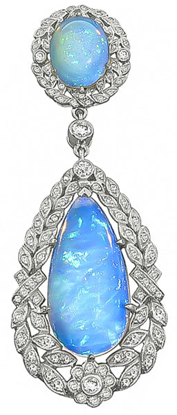 0.84ct Diamond Opal Pendant