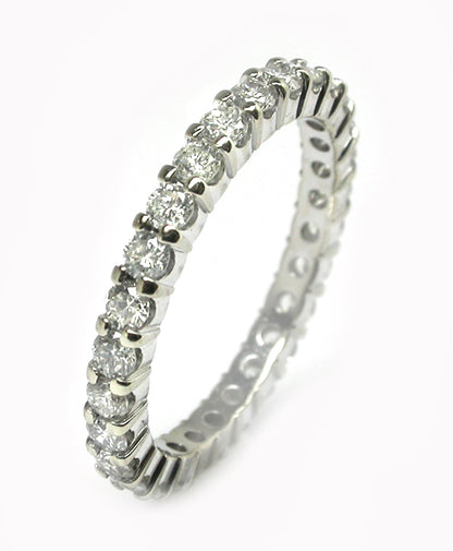 0.85ct Diamond 14k White Gold Wedding Band