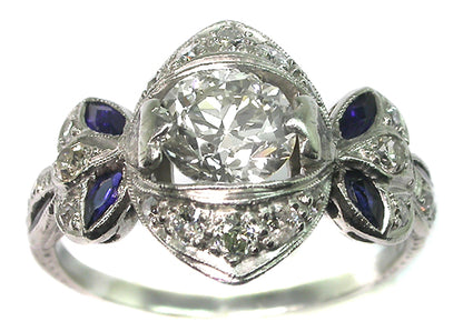 0.85ct Diamond Edwardian Platinum Engagement Ring