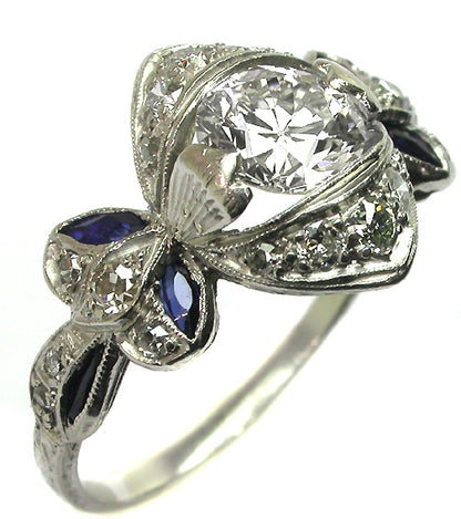 0.85ct Diamond Edwardian Platinum Engagement Ring