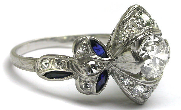 0.85ct Diamond Edwardian Platinum Engagement Ring