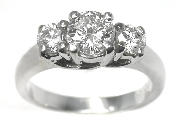 0.85ct Round Cut Diamond 14k White Gold Engagement Ring
