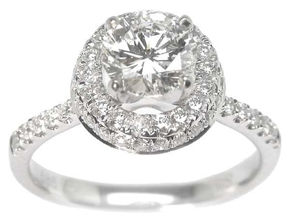 0.86ct Diamond 18k White Gold Engagement Ring