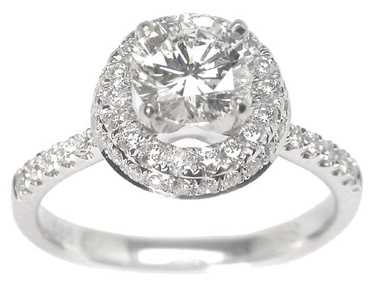 0.86ct Diamond 18k White Gold Engagement Ring