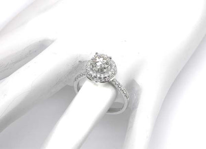 0.86ct Diamond 18k White Gold Engagement Ring