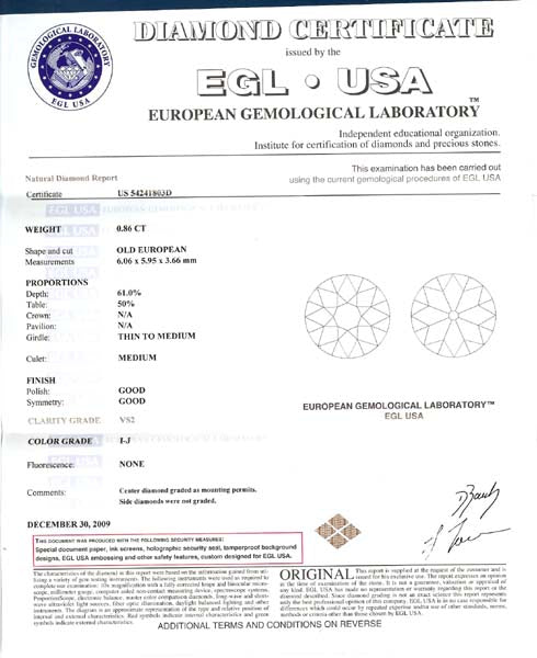 0.86ct Diamond Platinum Engagement Ring