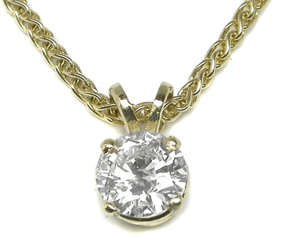 0.88ct Round Brilliant Diamond 14k Gold Necklace