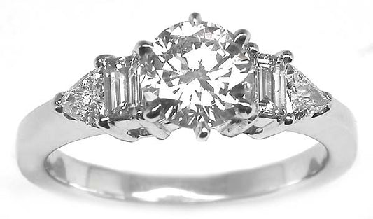 0.89ct Diamond 18k White Gold Engagement Ring