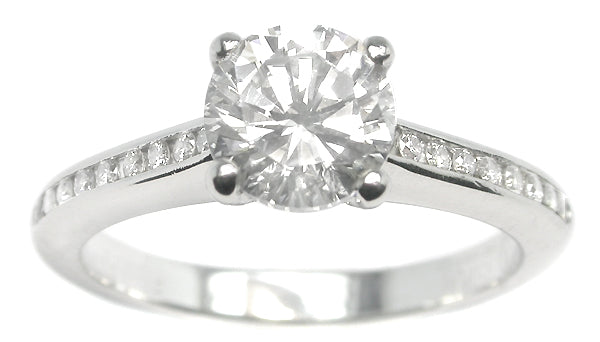 0.89ct Diamond Platinum Flush Fit Diamond Engagement Ring