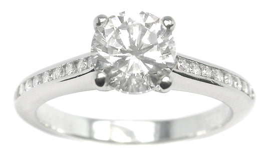 0.89ct Diamond Platinum Flush Fit Diamond Engagement Ring