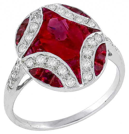 0.89ct Ruby 0.40ct Diamond Ring