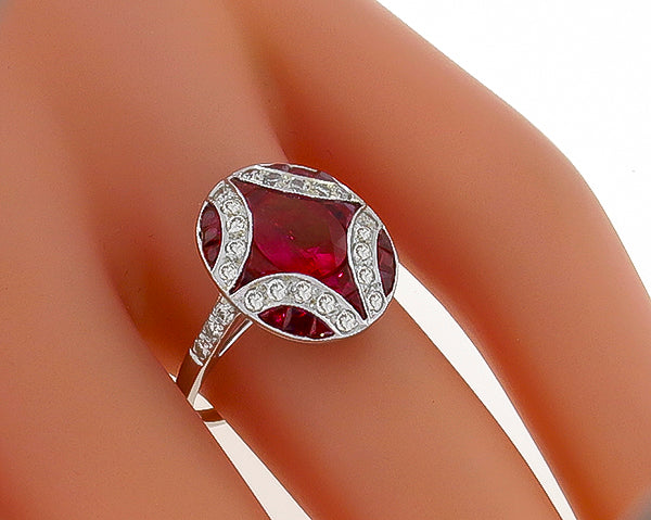 0.89ct Ruby 0.40ct Diamond Ring