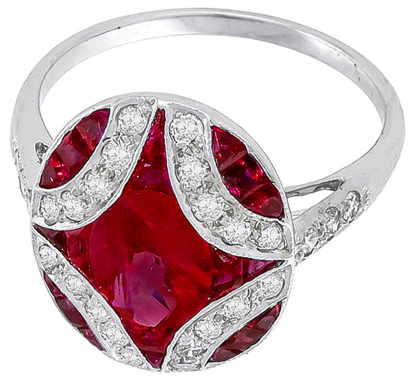 0.89ct Ruby 0.40ct Diamond Ring