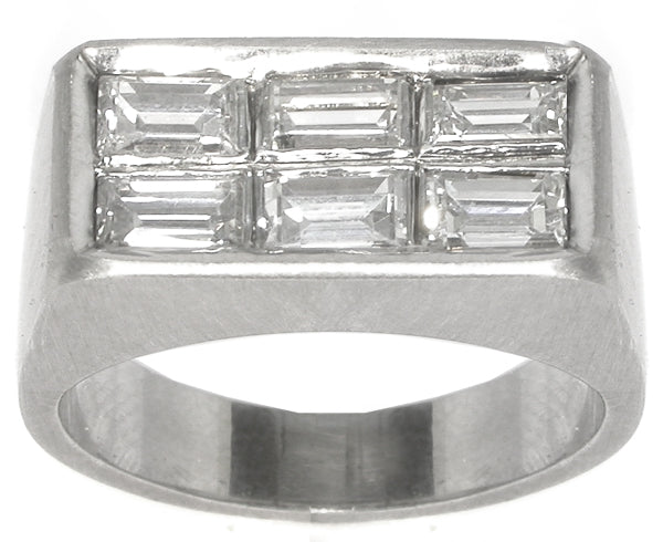 0.90ct Baguette Cut Diamond 18k White Gold  Ring