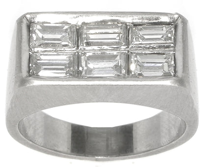 0.90ct Baguette Cut Diamond 18k White Gold  Ring