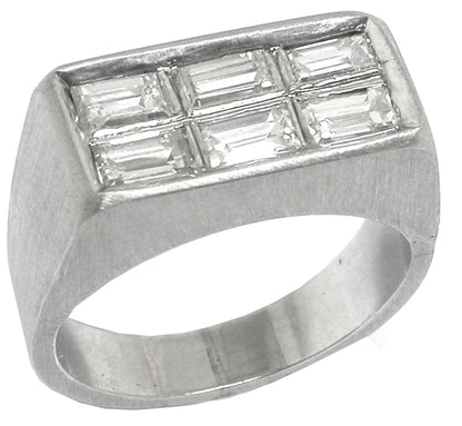 0.90ct Baguette Cut Diamond 18k White Gold  Ring