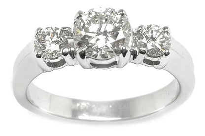 0.90ct Diamond 14k White Gold Engagement Ring