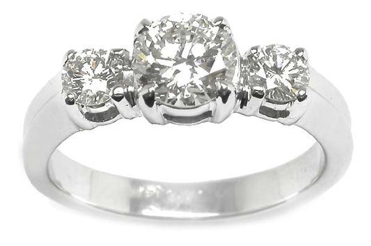 0.90ct Diamond 14k White Gold Engagement Ring
