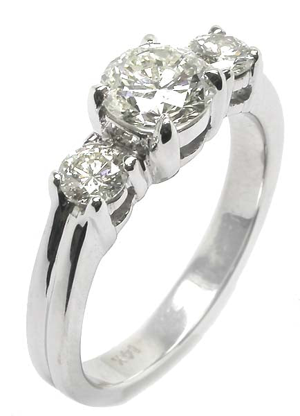 0.90ct Diamond 14k White Gold Engagement Ring