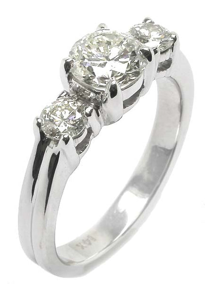 0.90ct Diamond 14k White Gold Engagement Ring